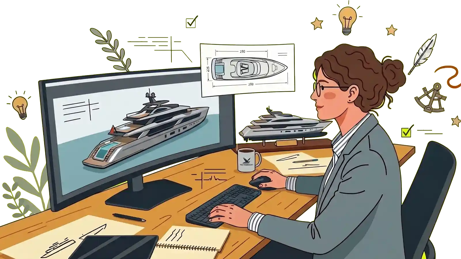 Yacht Designer al lavoro su modello 3D